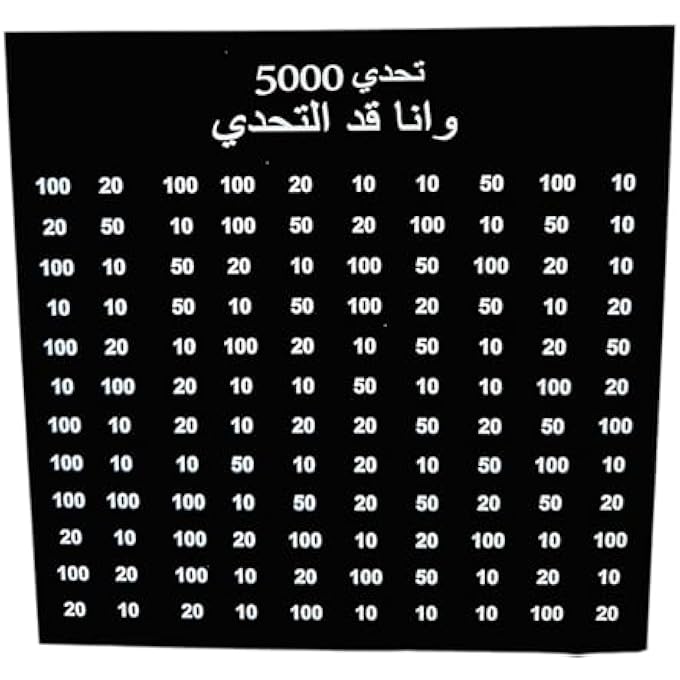 rayihni ACRYLIC SAVINGS CHALLENGE BOX  5000 AED GOAL | CLEAR MONEY SAVING BANK FOR KIDS & ADULTS | REUSABLE PIGGY BANK (BLACK) - Image 1